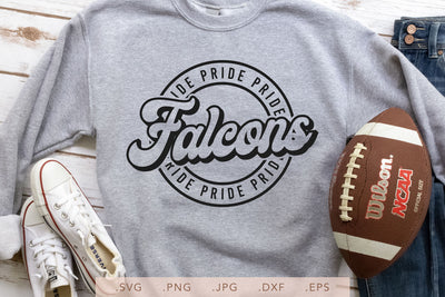 Falcons Pride Round Vintage SVG DXF JPG PNG EPS | School Team Spirit | Team Shirt Sublimation SVG Nanda Bayu 