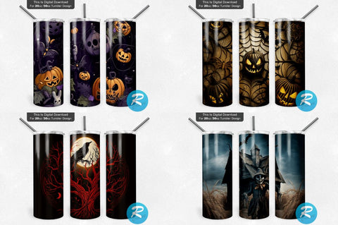 Fall And Halloween Png Tumbler Bundle Sublimation Regulrcrative 