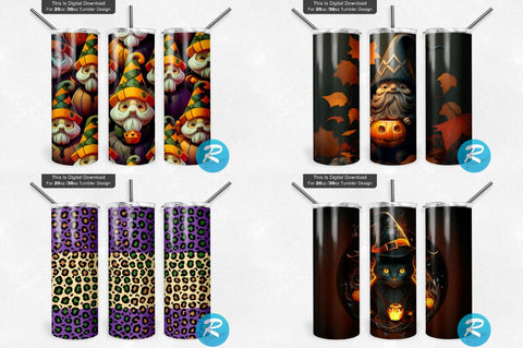 Fall And Halloween Png Tumbler Bundle Sublimation Regulrcrative 