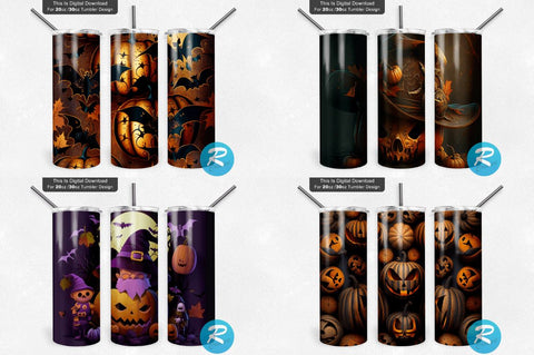 Fall And Halloween Png Tumbler Bundle Sublimation Regulrcrative 