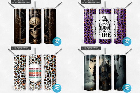 Fall And Halloween Png Tumbler Bundle Sublimation Regulrcrative 