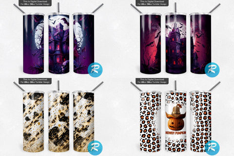 Fall And Halloween Png Tumbler Bundle Sublimation Regulrcrative 