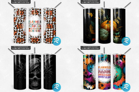 Fall And Halloween Png Tumbler Bundle Sublimation Regulrcrative 