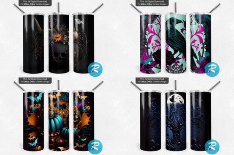 Fall And Halloween Png Tumbler Bundle Sublimation Regulrcrative 