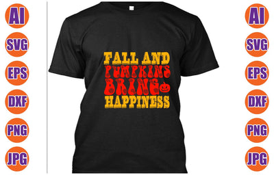 Fall And Pumpkins Bring Happiness Retro SVG SVG Syaman 