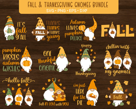 Fall and Thanksgiving Gnomes Bundle, Fall bundle, Gnomes Bundle SVG SvgMonkeys 