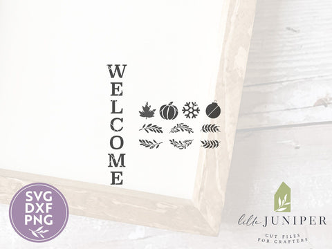 Fall and Winter Vertical Welcome Sign Kit | Farmhouse Sign Design SVG LilleJuniper 