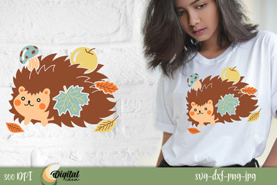 Fall Animals Design SVG. Hedgehog SVG. Funny Animals SVG. SVG Evgenyia Guschina 