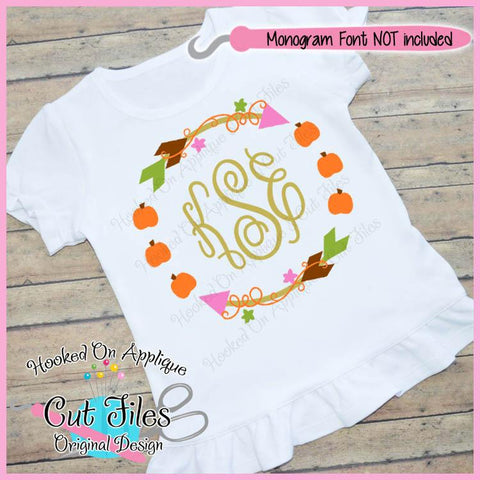 Fall Arrow Circle SVG DXF PNG EPS Cut File SVG Hooked On Applique 