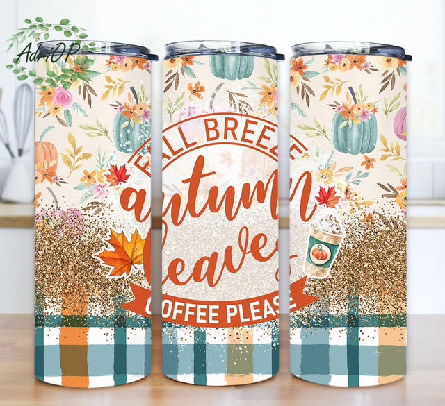 Fall Autumn 20oz Tumbler Png, Glitter Buffalo Plaid Tumbler Png, Floral Pumpkins Tumbler, Autumn Floral Tumbler, Pumpkin Vibes Tumbler Sublimation AdriOP 