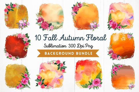 Fall Autumn Embellished Sublimation Background Splashes Bundle Sublimation Regulrcrative 