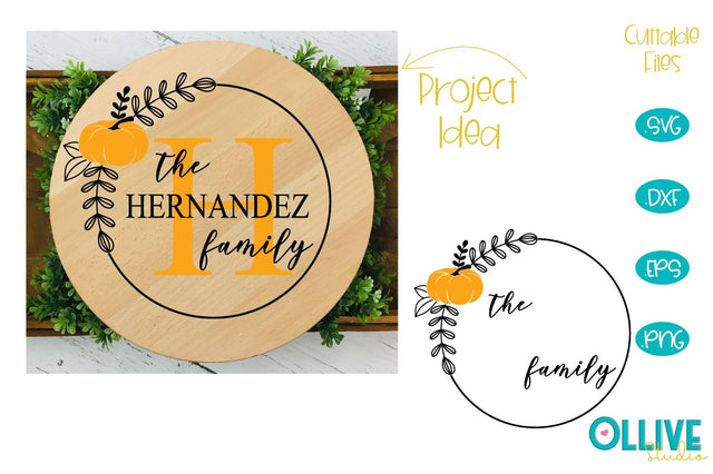 Fall Autumn Family Name Monogram SVG SVG Ollive Studio 