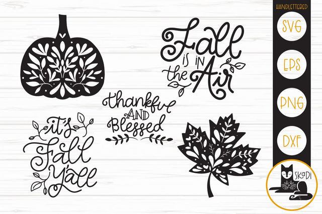 Fall Autumn Handlettered Bundle SVG SVG Skadi Designs 