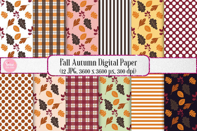 Fall Autumn Pattern Seamless Digital Papers Backgrounds Digital Pattern SineDigitalDesign 