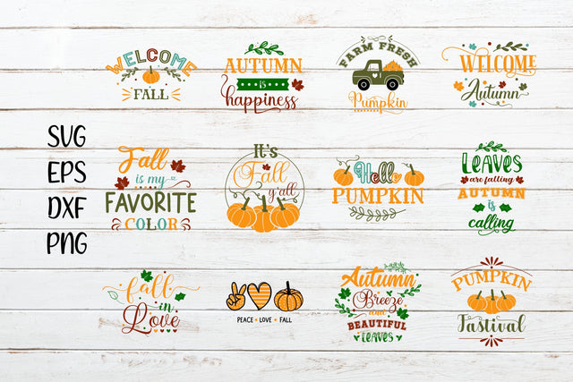 Fall Autumn Quote svg Bundle SVG SmmrDesign 