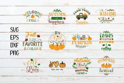 Fall Autumn Quote svg Bundle SVG SmmrDesign 