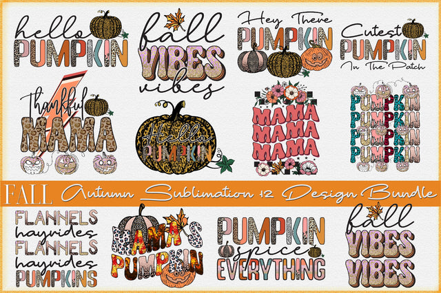 Fall Autumn Sublimation Bundle Sublimation Creativeart88 