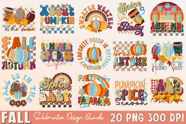 Fall, Autumn Sublimation Design Bundle Sublimation SVGArt 