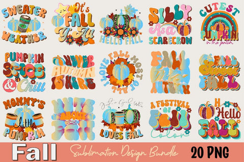 Fall , Autumn Sublimation Design Bundle Sublimation SVGArt 