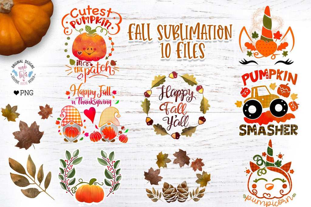 Fall Autumn Sublimation Designs - So Fontsy