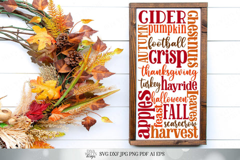 Fall / Autumn Subway Art SVG Diva Watts Designs 