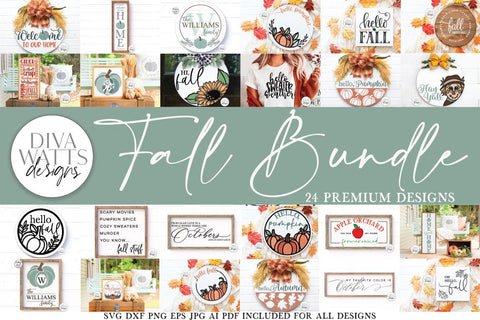 Fall / Autumn SVG Bundle of 24 Designs | Sign Making SVG SVG Diva Watts Designs 