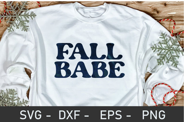 Fall babe SVG, wavy font svg,fall svg, autumn svg SVG Chamsae Studio 