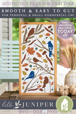 Fall Birds | Fall Sign SVG | Birds SVG | Wood Sign SVG SVG LilleJuniper 