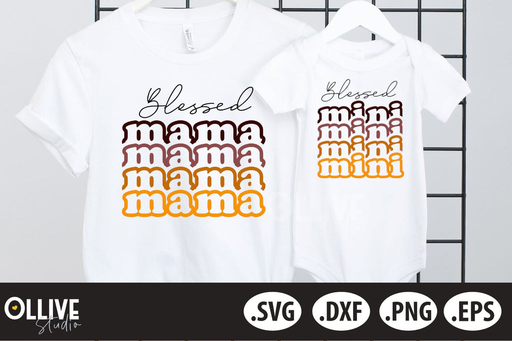 Fall Blessed Mama And Blessed Mini SVG - So Fontsy
