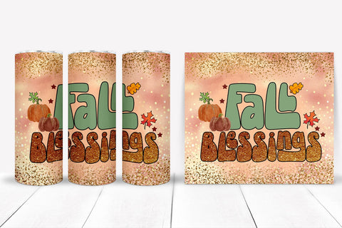 Fall Blessings Tumbler Sublimation I Fall Tumbler Wrap PNG Sublimation Happy Printables Club 