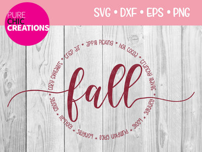 Fall Blurbs - Cricut - Silhouette - svg - dxf - eps - png - Digital File - SVG Cut File - Fall SVG - Fall png - Fall clipart - clipart svg SVG Pure Chic Creations 