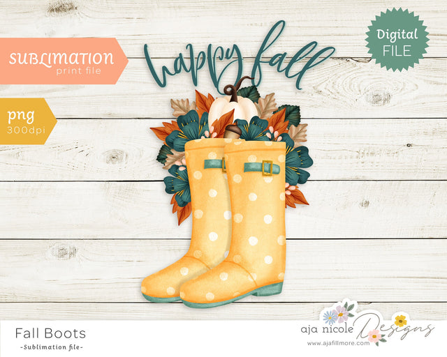Fall Boots Sublimation Sublimation Aja Nicole Designs 