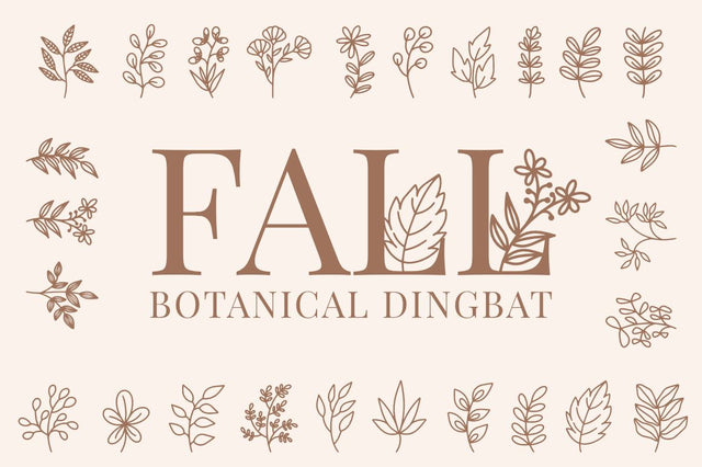 Fall - Branch Dingbat Font Font Masyafi Studio 