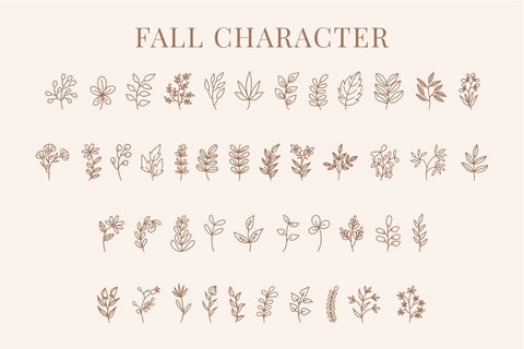 Fall - Branch Dingbat Font Font Masyafi Studio 