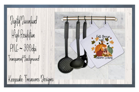 Fall Breeze And Autumn Leaves, Bull Dog Illustration, Autumn Sublimation Design, Printable PNG, Digital Download Sublimation Keepsake Treasures Designs LLC. 