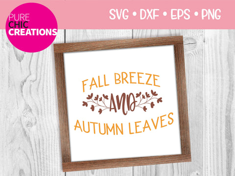 Fall Breeze And Autumn Leaves - Cricut - Silhouette - svg - dxf - eps - png - Digital File - SVG Cut File - Fall SVG - Fall SVG clipart SVG Pure Chic Creations 