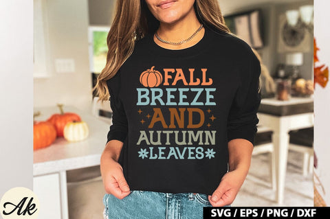 Fall breeze and autumn leaves Retro SVG SVG akazaddesign 