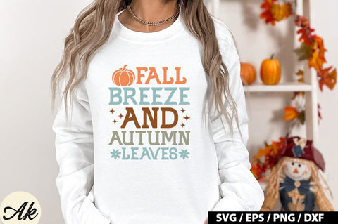 Fall breeze and autumn leaves Retro SVG SVG akazaddesign 