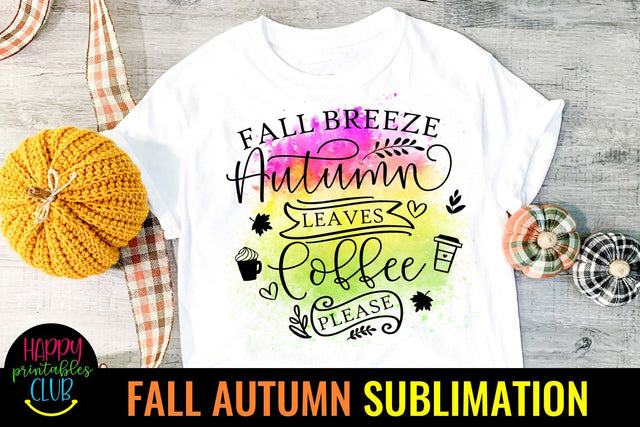 Fall Breeze Autumn Leaves- Fall Sublimation Design Idea PNG Sublimation Happy Printables Club 