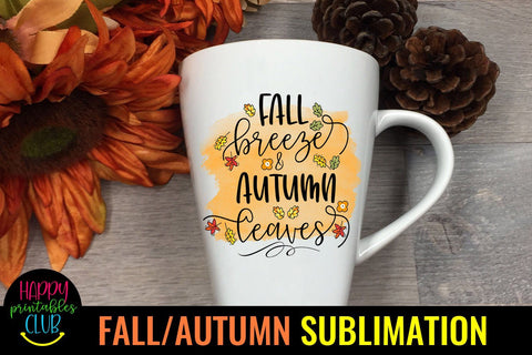 Fall Breeze Autumn Leaves- Fall Sublimation PNG Design Idea Sublimation Happy Printables Club 