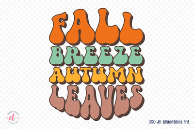 Fall Breeze Autumn Leaves | Retro Fall PNG Sublimation CraftLabSVG 