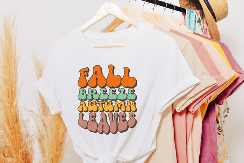 Fall Breeze Autumn Leaves | Retro Fall PNG Sublimation CraftLabSVG 