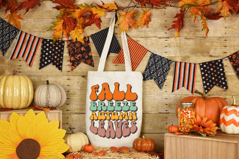 Fall Breeze Autumn Leaves | Retro Fall PNG Sublimation CraftLabSVG 