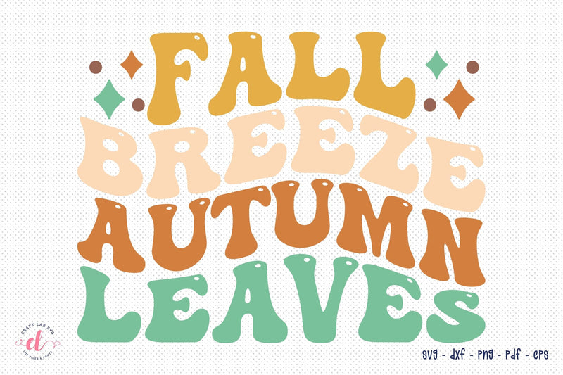 Fall Breeze Autumn Leaves, Retro Fall SVG SVG CraftLabSVG 