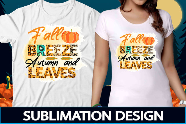 Fall Breeze Autumn Leaves Sublimation PNG File SVG DesignPlante 503 
