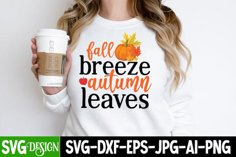 Fall Breeze Autumn Leaves SVG Cut File, Fall Breeze Autumn Leaves Sublimation PNG, Hello Fall SVG Quotes, Fall Farmhouse SVG Cut File , Fall Farmhouse SVG Quotes , Fall SVG Cut File, Autumn SVG Cut File SVG BlackCatsMedia 