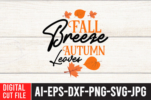 Fall Breeze Autumn Leaves SVG Cut File SVG BlackCatsMedia 