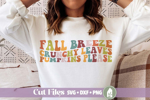 Fall Breeze, Crunchy Leaves, Pumpkins Please, Retro Fall Shirt Design SVG LilleJuniper 