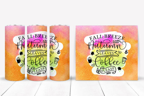 Fall Breeze Tumbler Sublimation Wrap I Fall Tumbler Wrap PNG Sublimation Happy Printables Club 