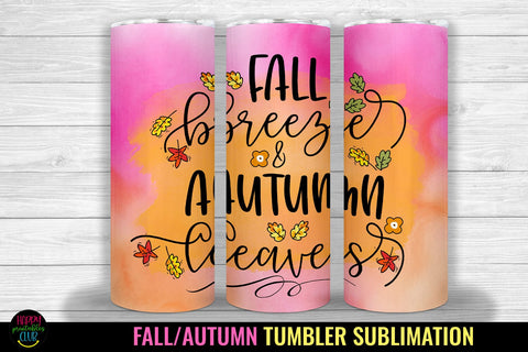 Fall Breeze Tumbler Sublimation Wrap I Fall Tumbler Wrap PNG Sublimation Happy Printables Club 